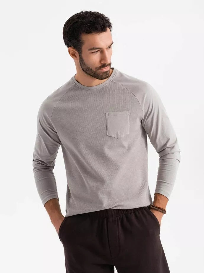 Men's gray long-sleeved T-shirt Doug