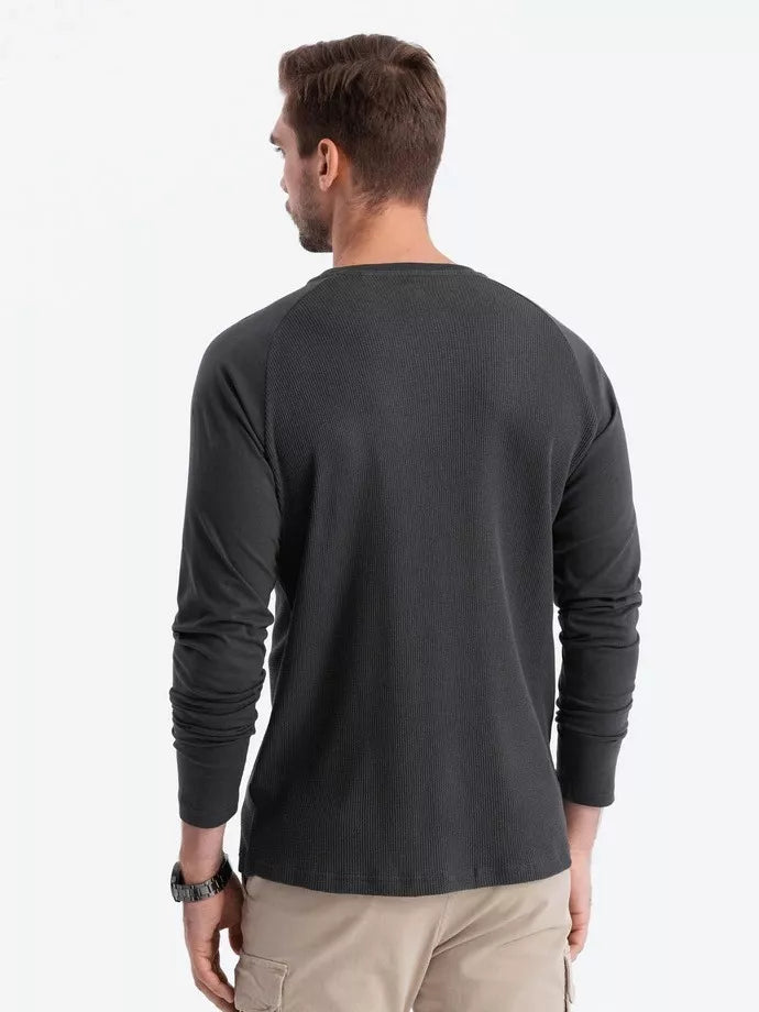 Men's dark gray long-sleeved T-shirt Doug