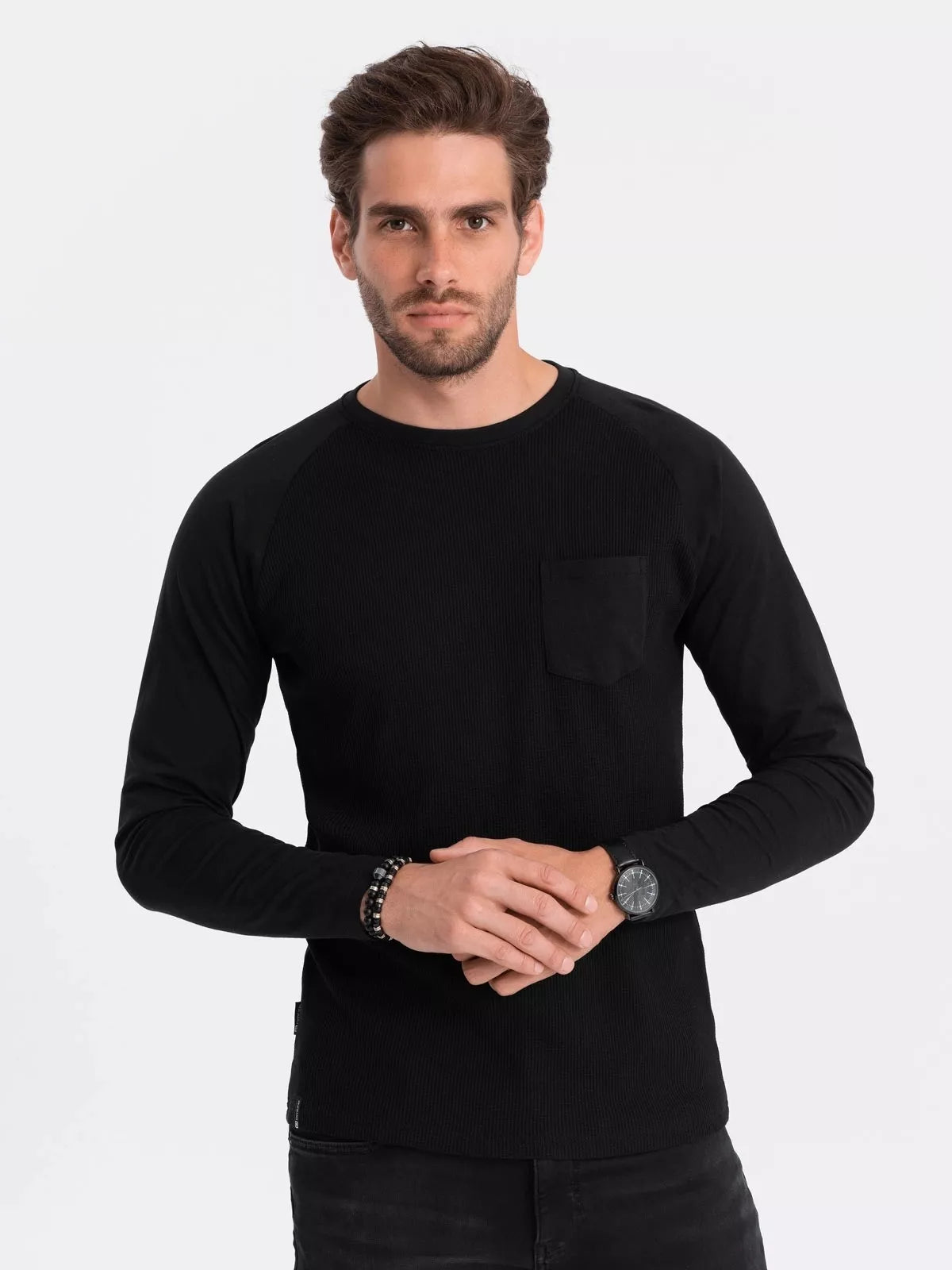 Men's black long-sleeved T-shirt Doug