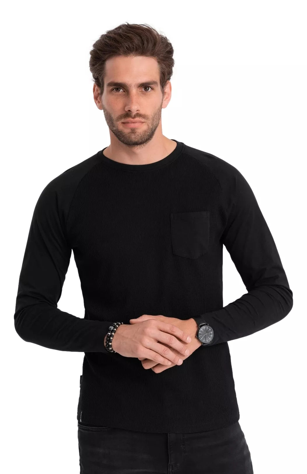 Men's black long-sleeved T-shirt Doug