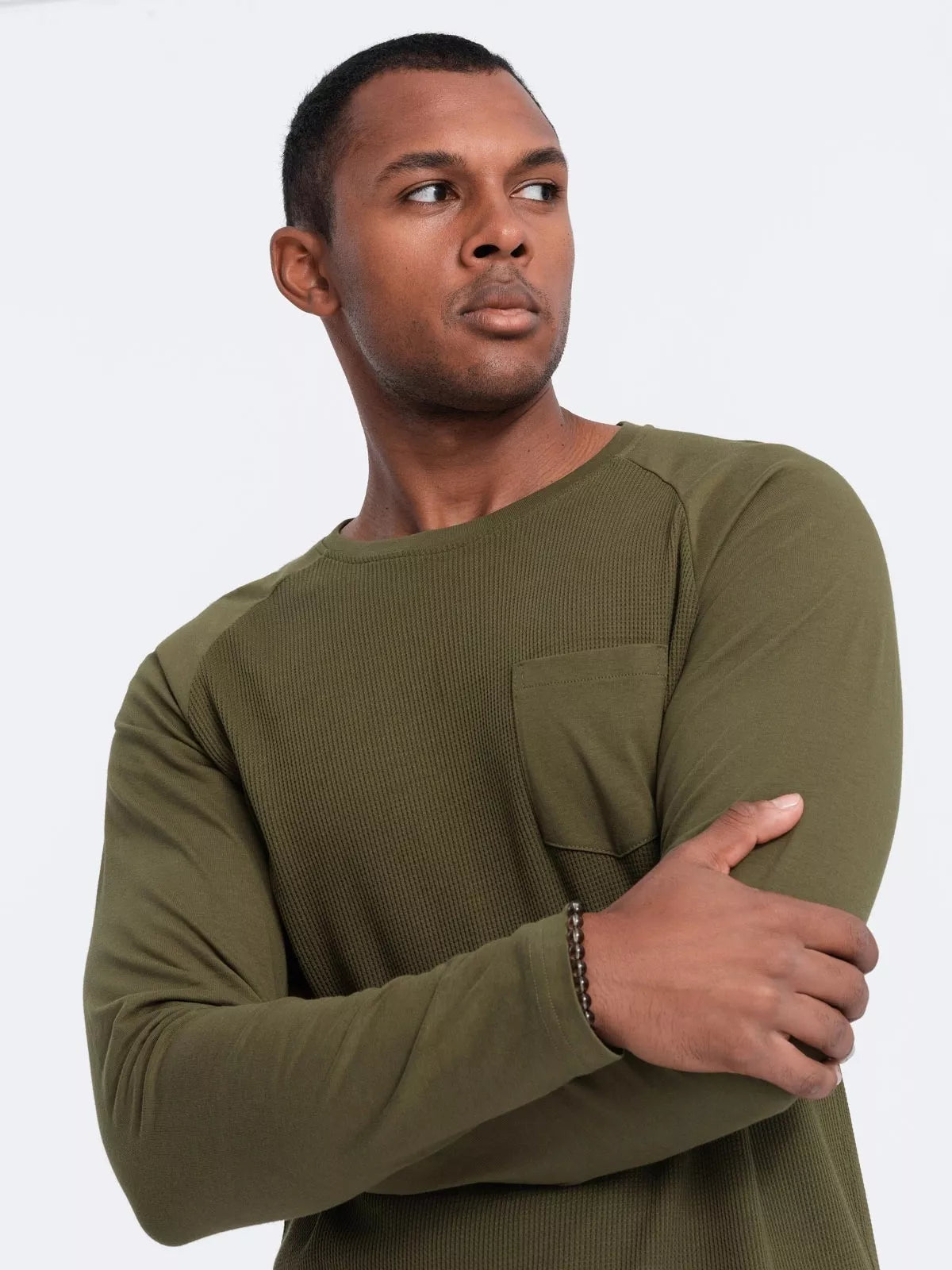 Men's khaki long-sleeved shirt Doug