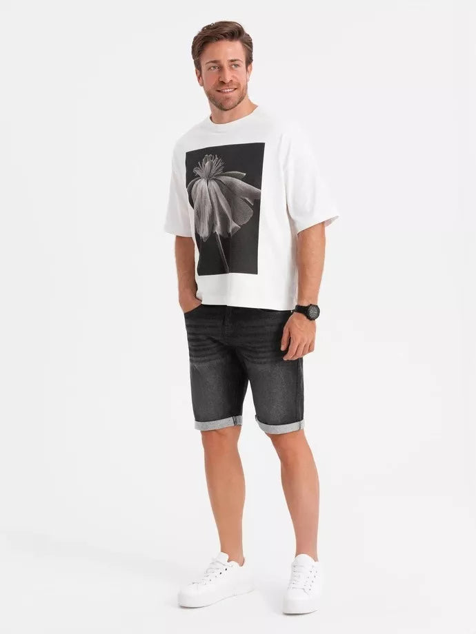 Men's black denim shorts Ragat