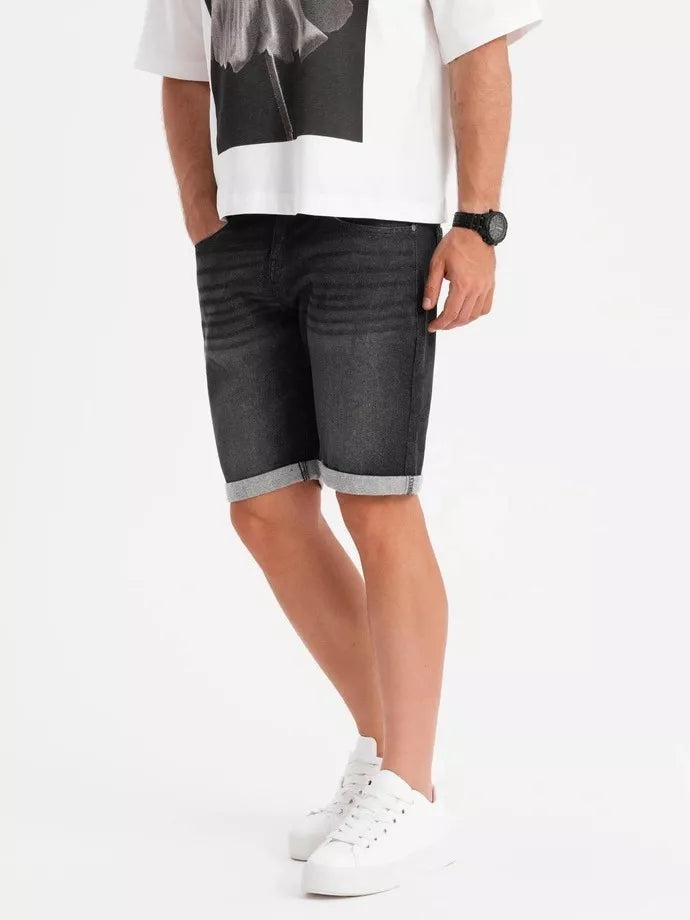 Men's black denim shorts Ragat