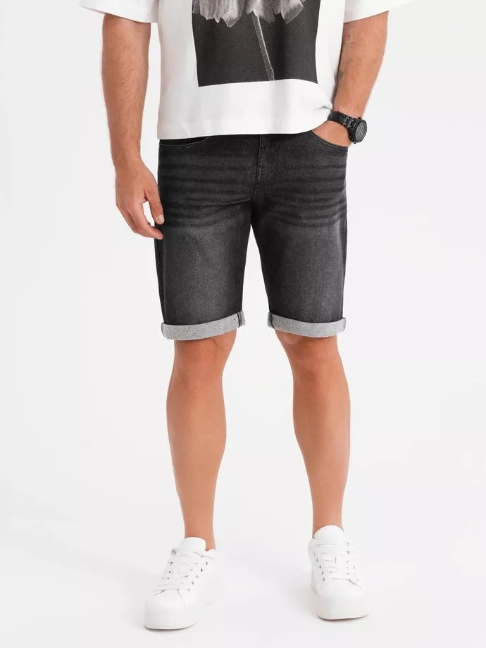 Men's black denim shorts Ragat