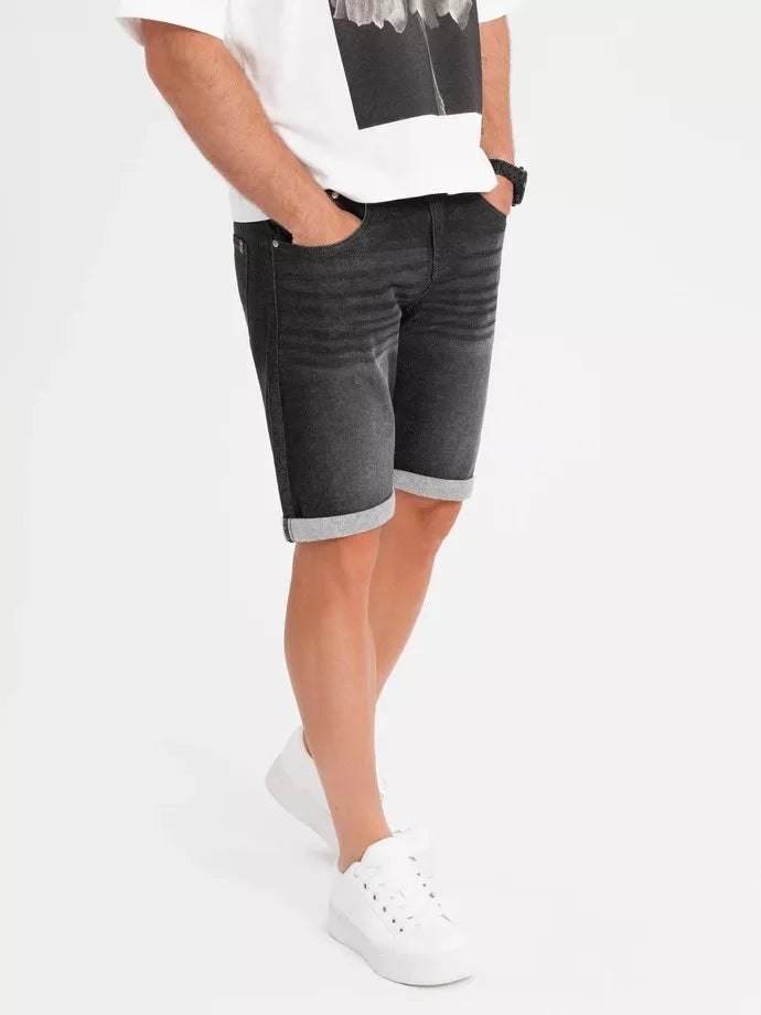 Men's black denim shorts Ragat