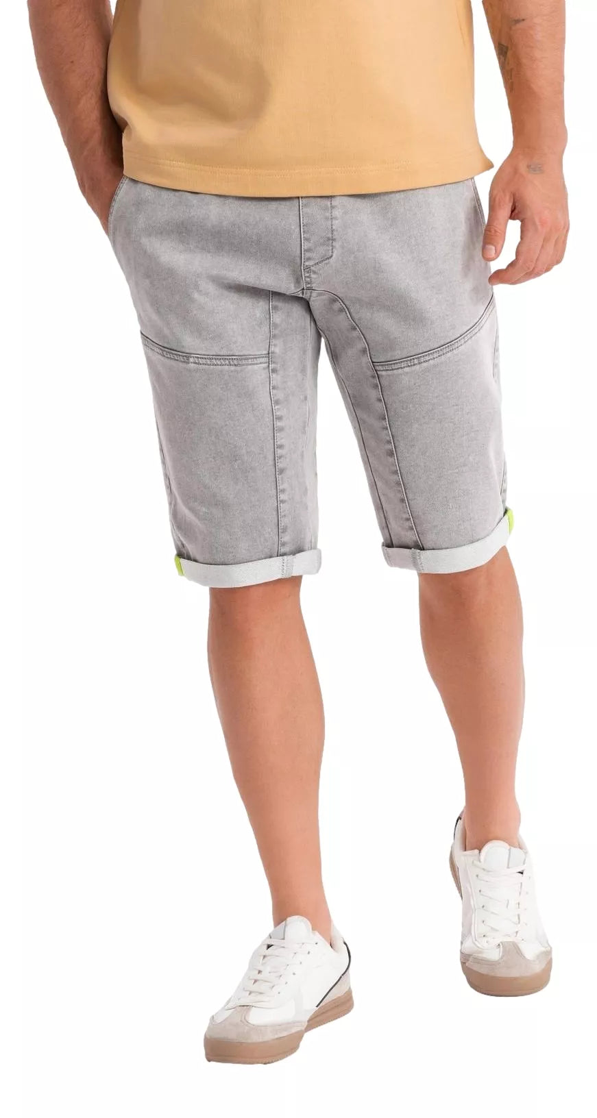 Men's gray denim shorts Makal