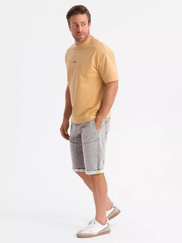 Men's gray denim shorts Makal