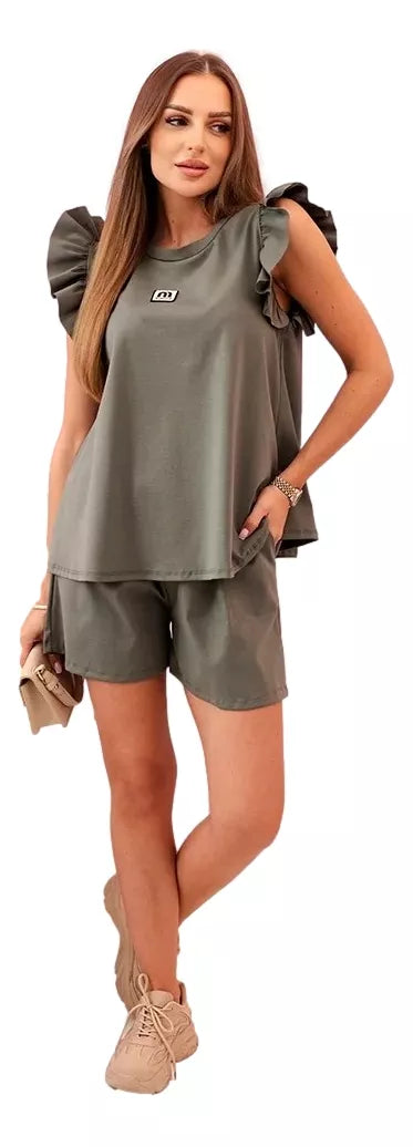 Women's khaki-colored suit Colton