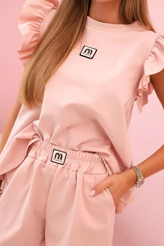 Women's light pink Colton suit set