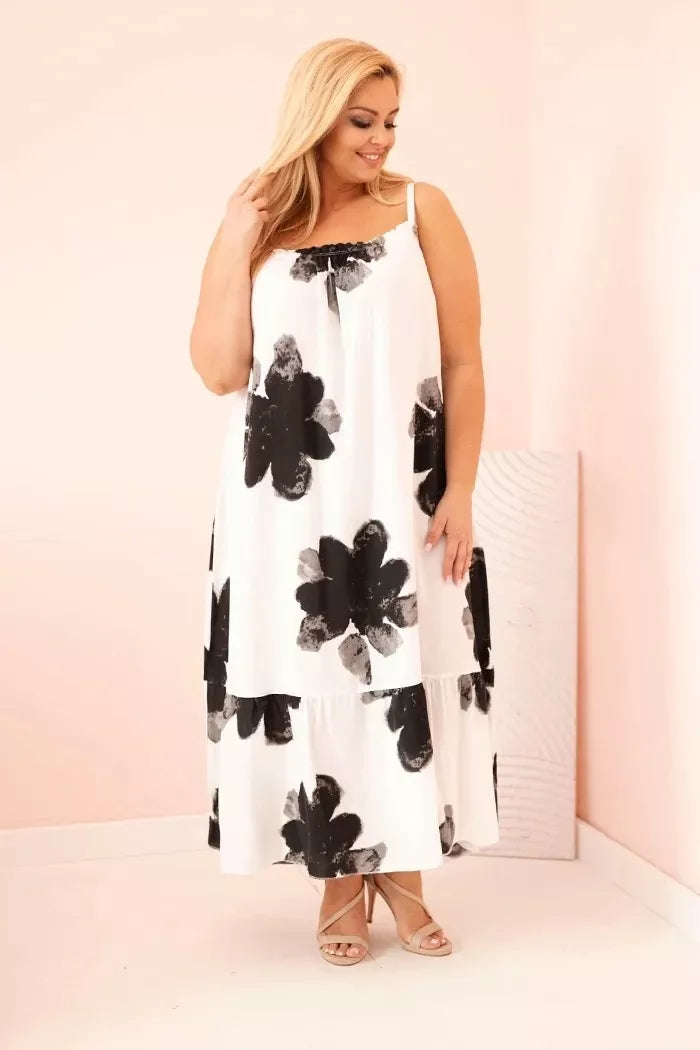 Women's white and black floral dress Honey
