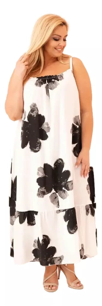 Women's white and black floral dress Honey