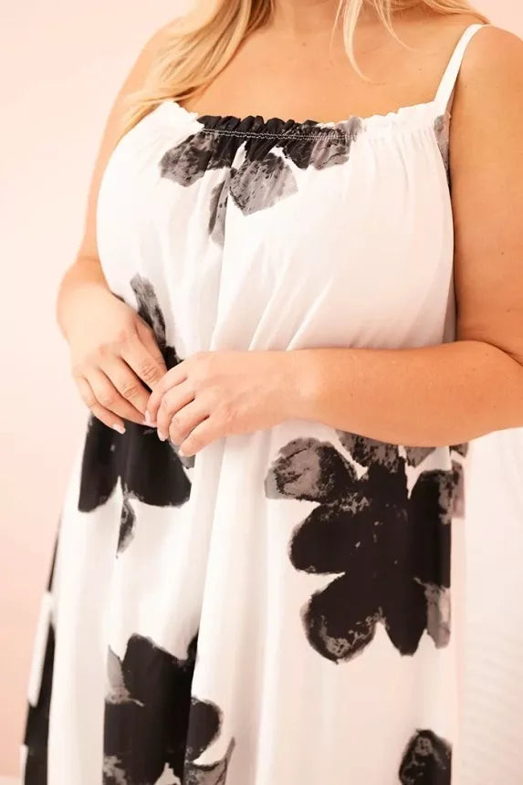 Women's white and black floral dress Honey