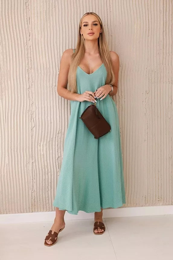 Women's mint dress with straps Trivor 