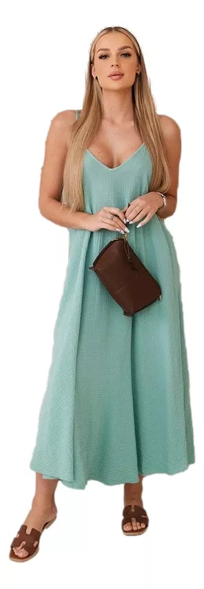 Women's mint dress with straps Trivor 