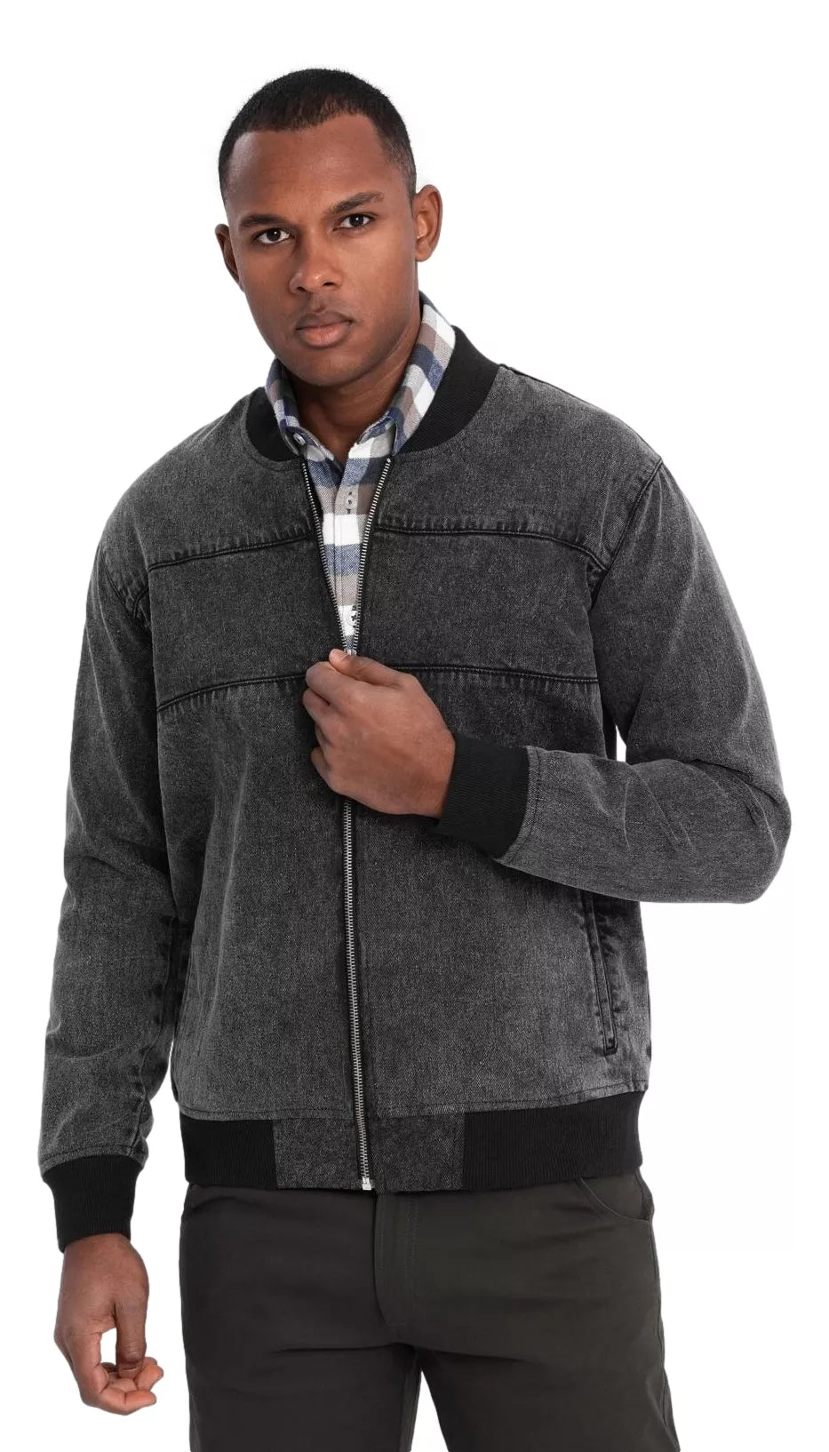 Men's bomber style black jacket Norvi