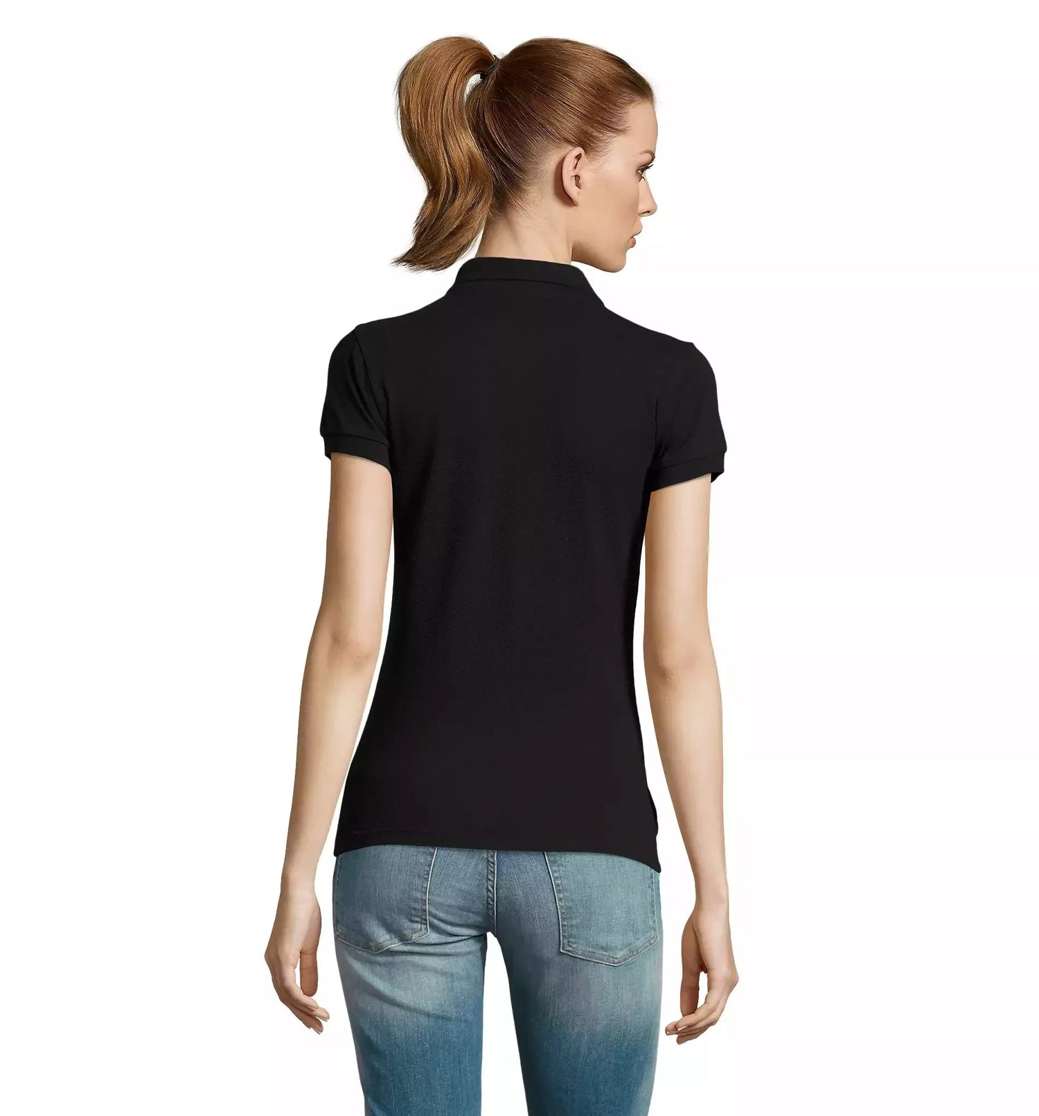 Women's black polo shirt Passion