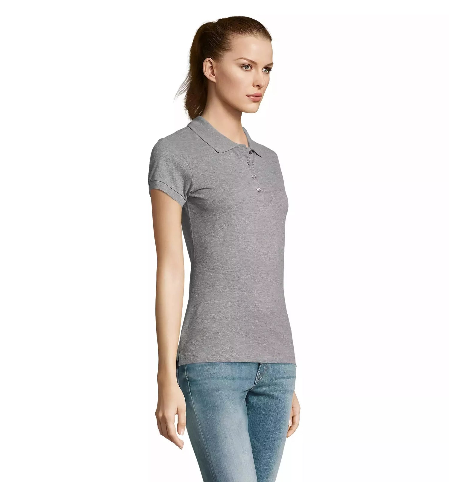 Women's gray polo shirt Passion