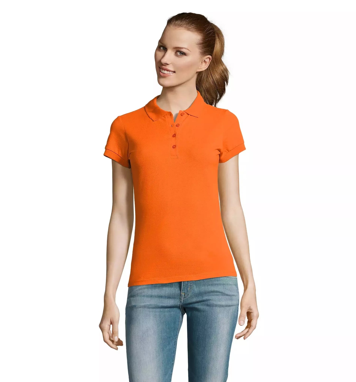 Women's orange polo shirt Passion