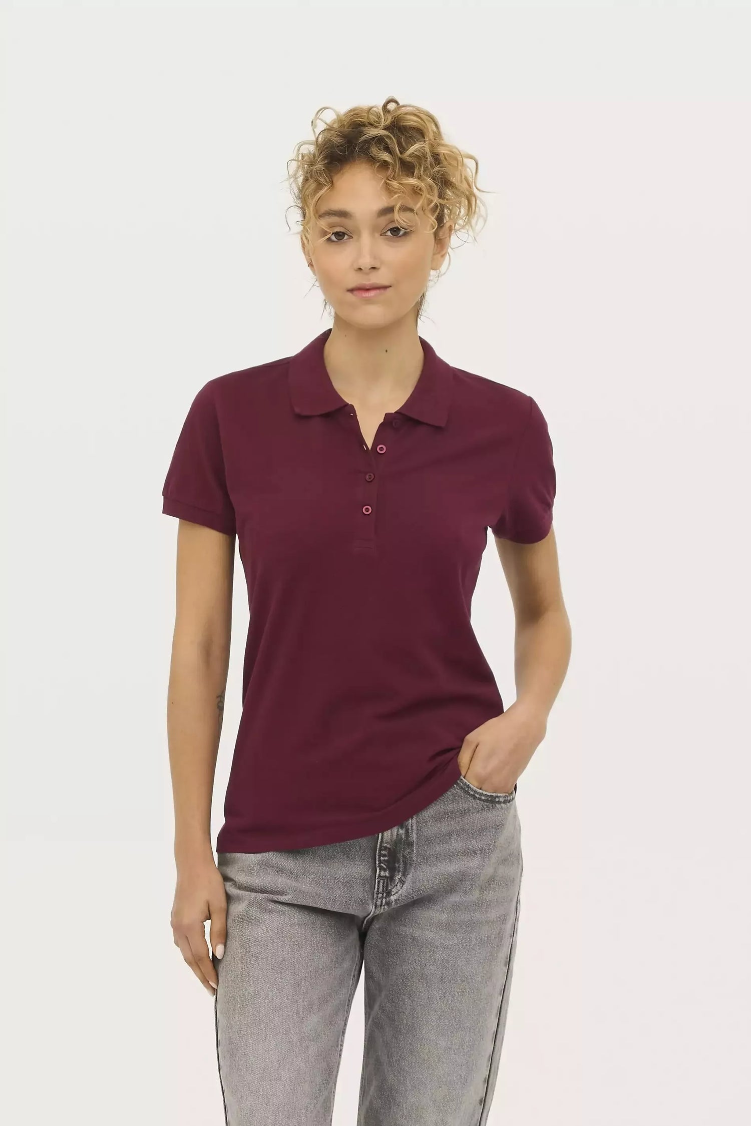 Women's burgundy polo shirt Passion