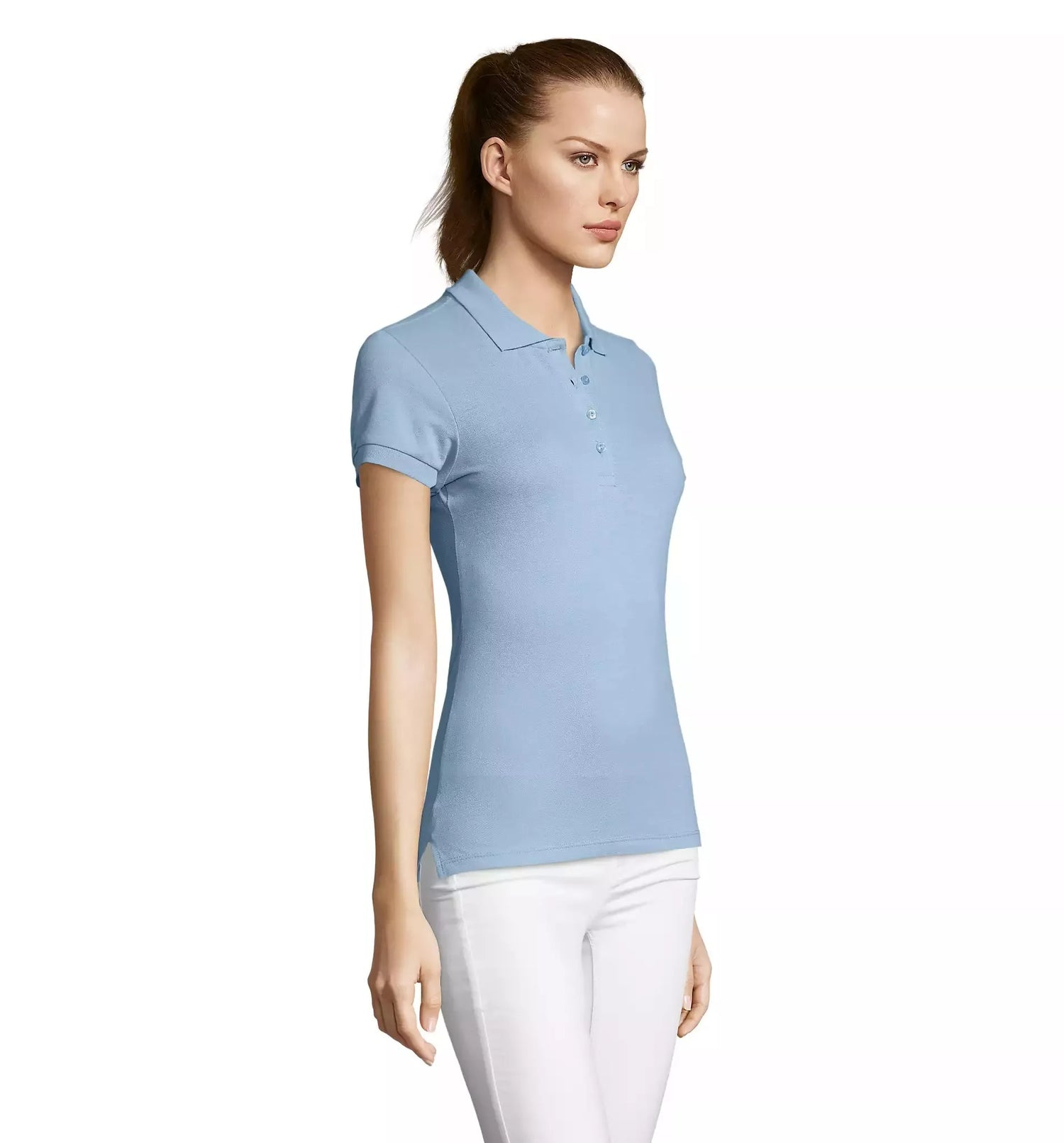 Women's light blue polo shirt Passion