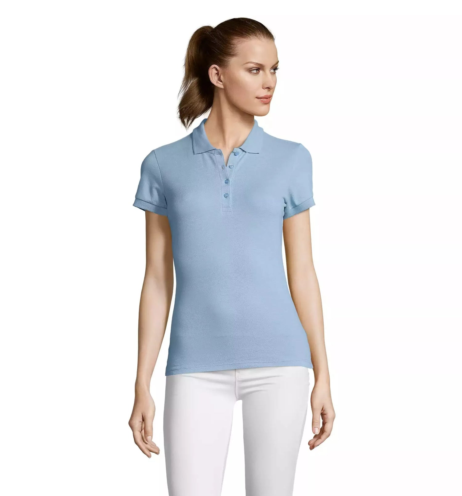 Women's light blue polo shirt Passion