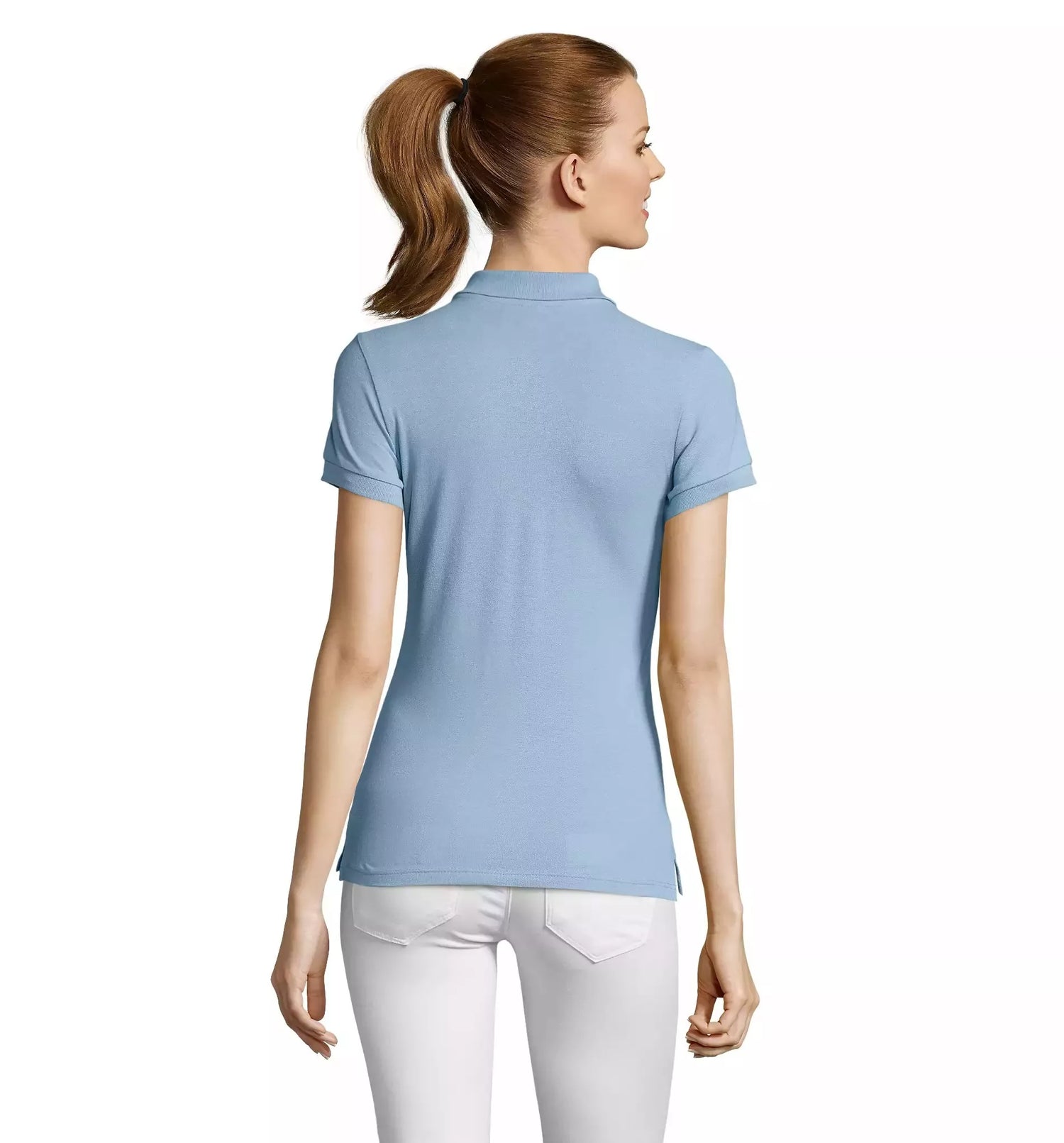 Women's light blue polo shirt Passion