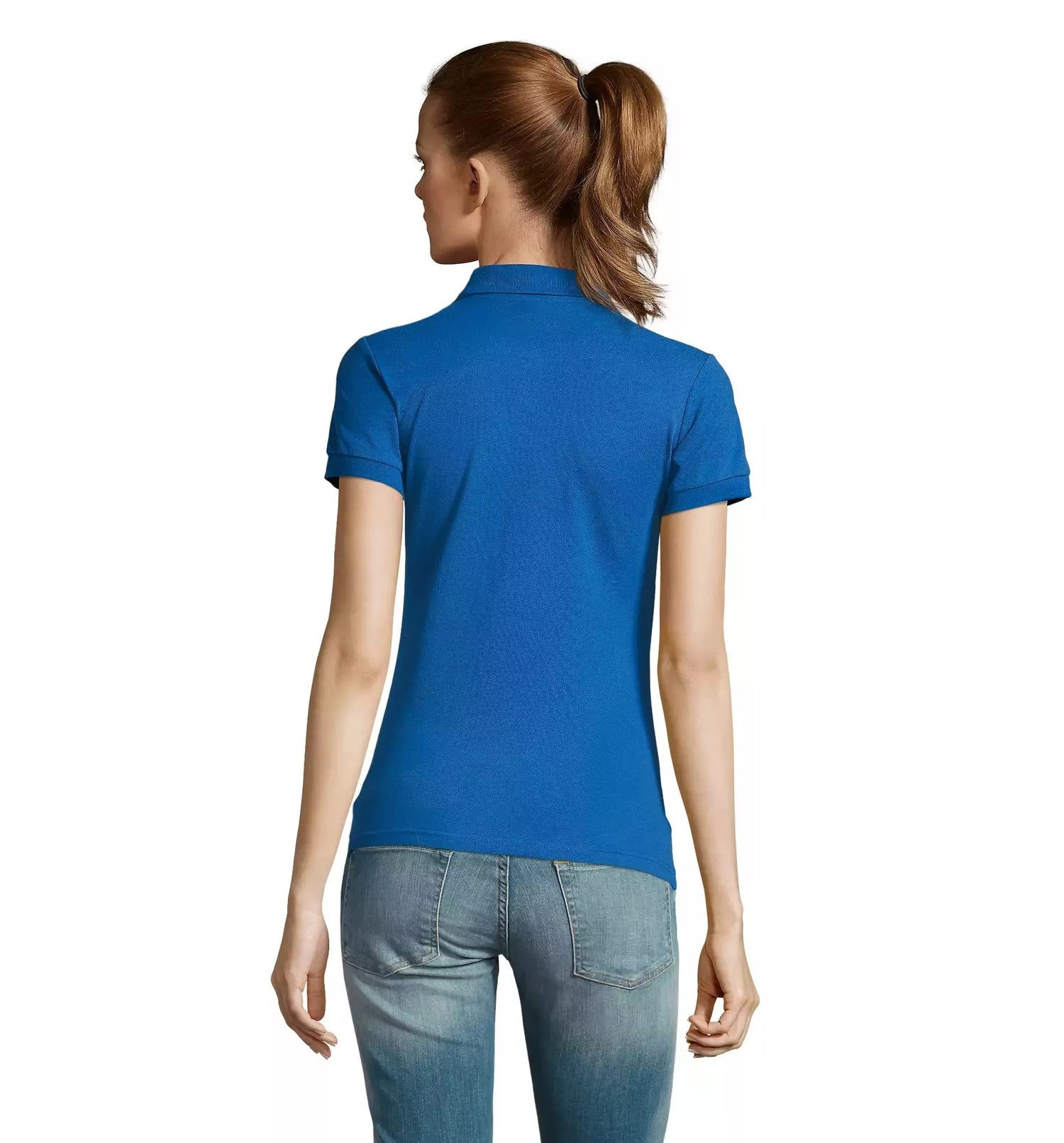 Women's bright blue polo shirt Passion