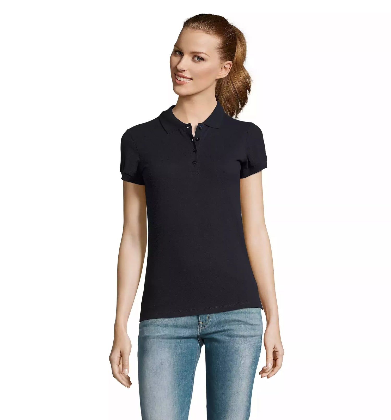 Women's navy blue polo shirt Passion