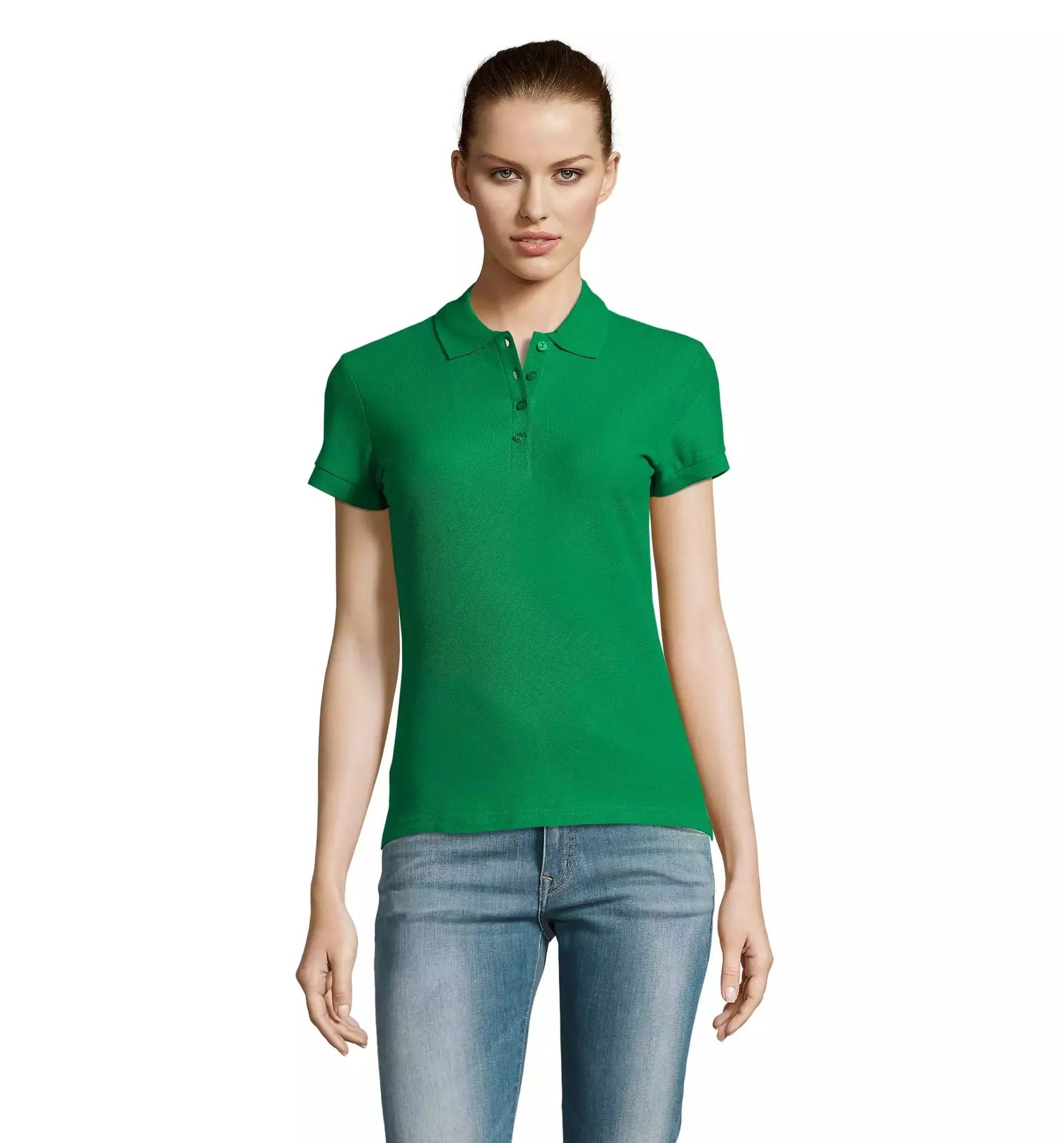 Women's dark green polo shirt Passion