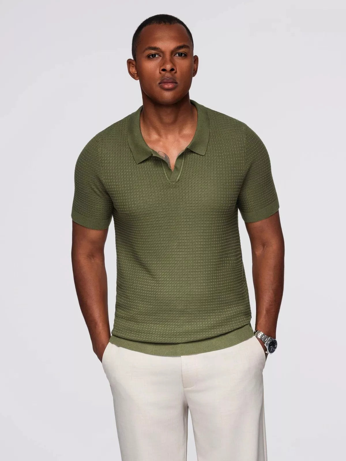 Men's khaki polo shirt Austen