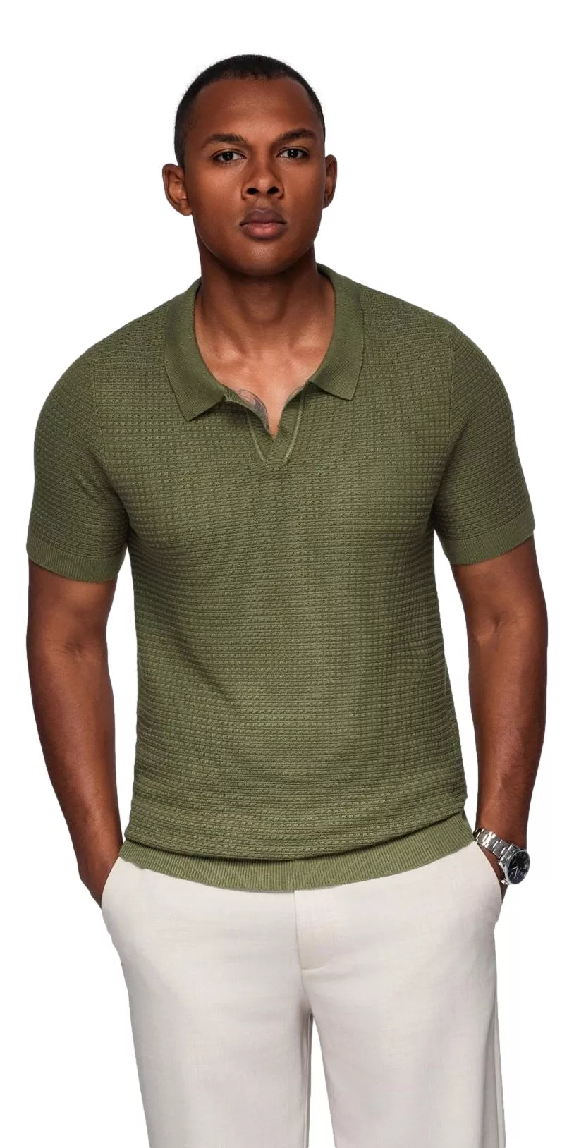 Men's khaki polo shirt Austen