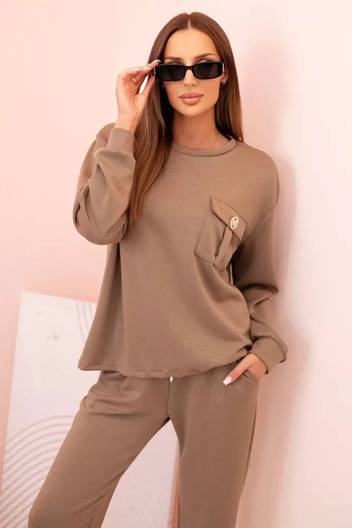 Naomi women's brown suit.