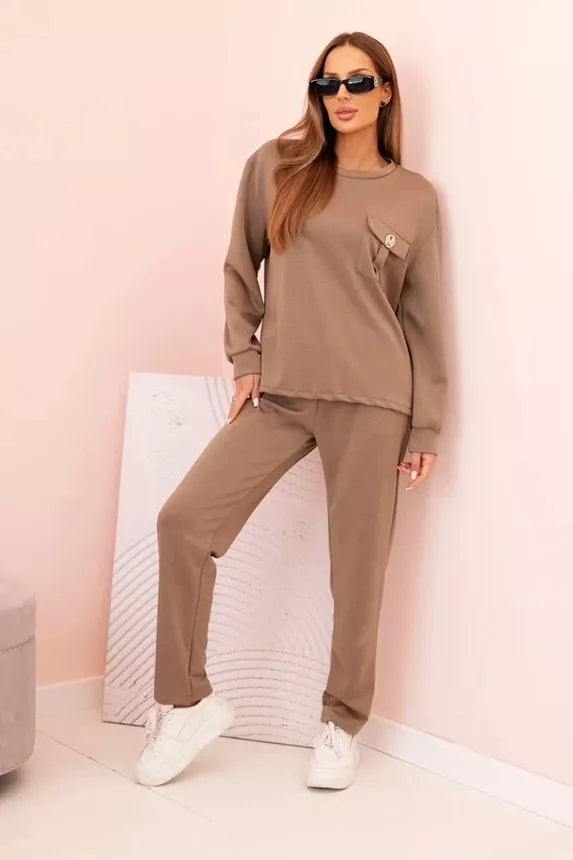 Naomi women's brown suit.