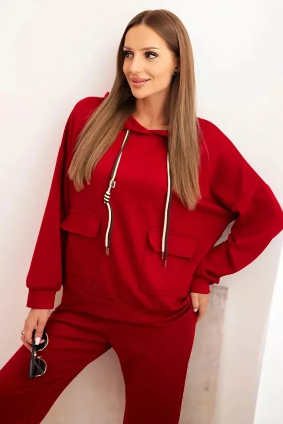 Women's red casual set Nela
