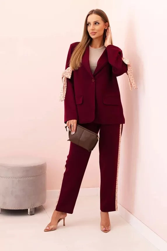 Women's burgundy Rene set.