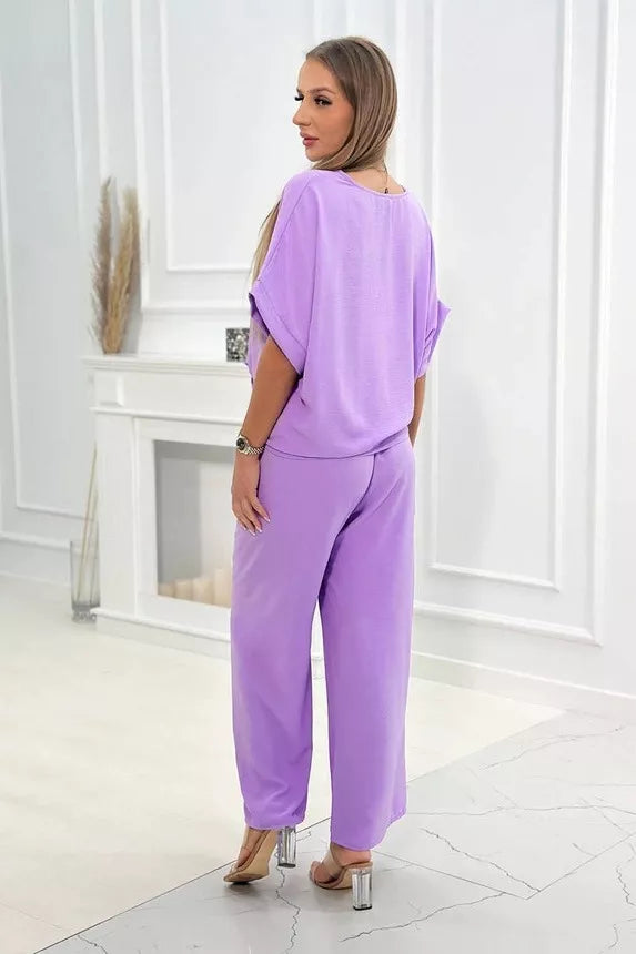 Women's light purple Folk set.