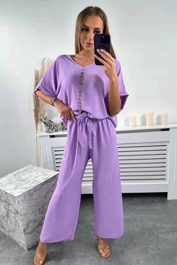 Women's light purple Folk set.