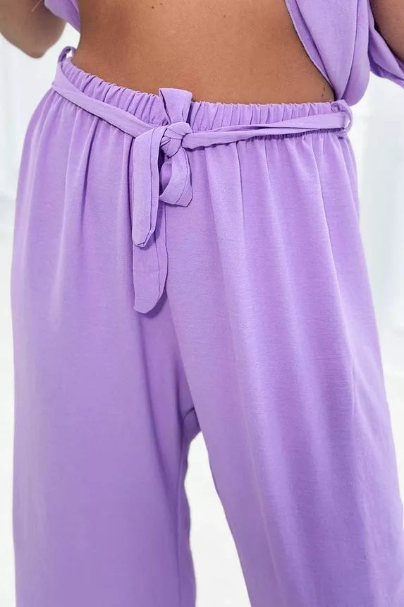 Women's light purple Folk set.