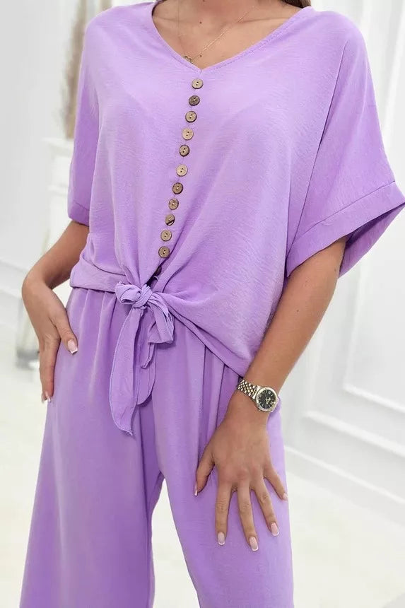 Women's light purple Folk set.