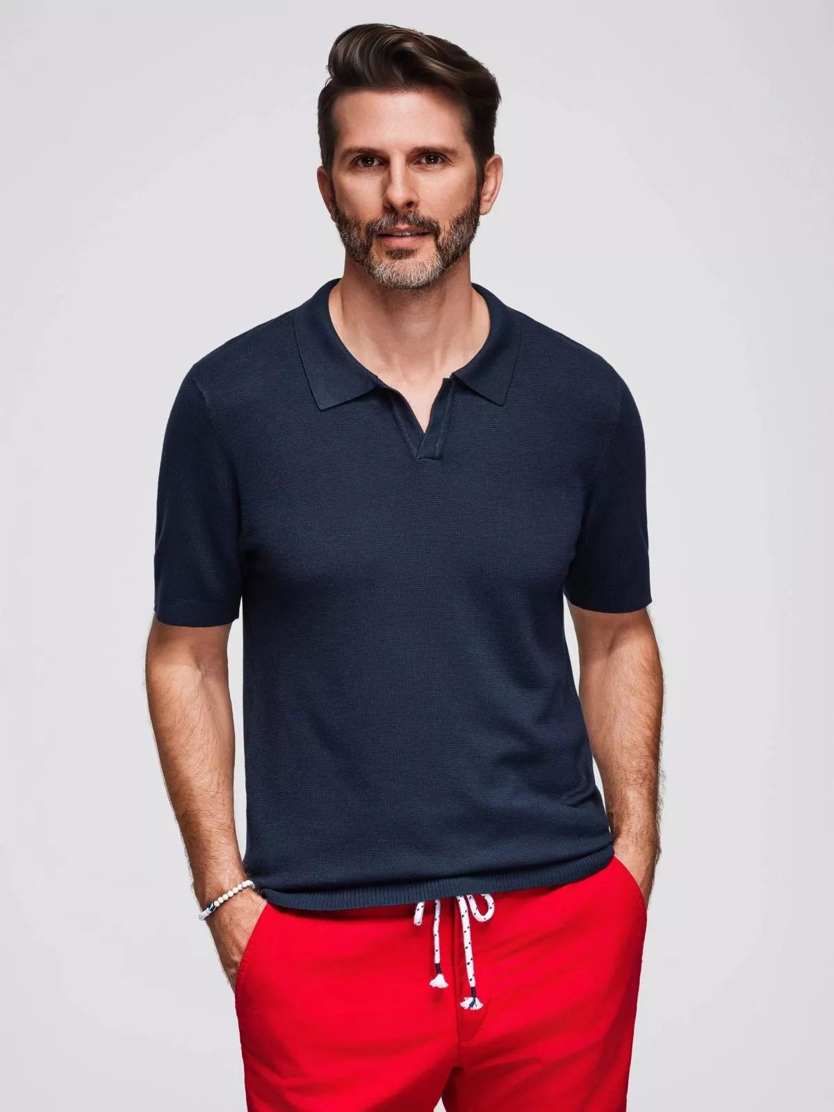 Men's navy blue polo shirt Mark