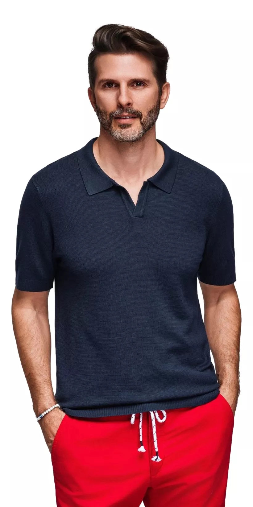 Men's navy blue polo shirt Mark
