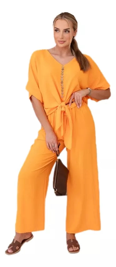 Women's orange Folk set.