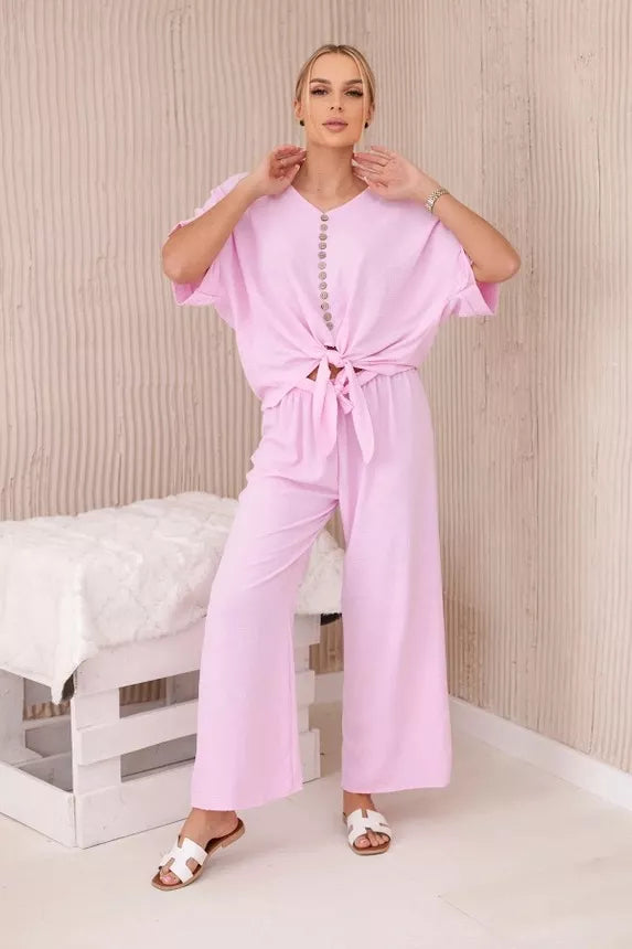 Women's light pink Folk set.