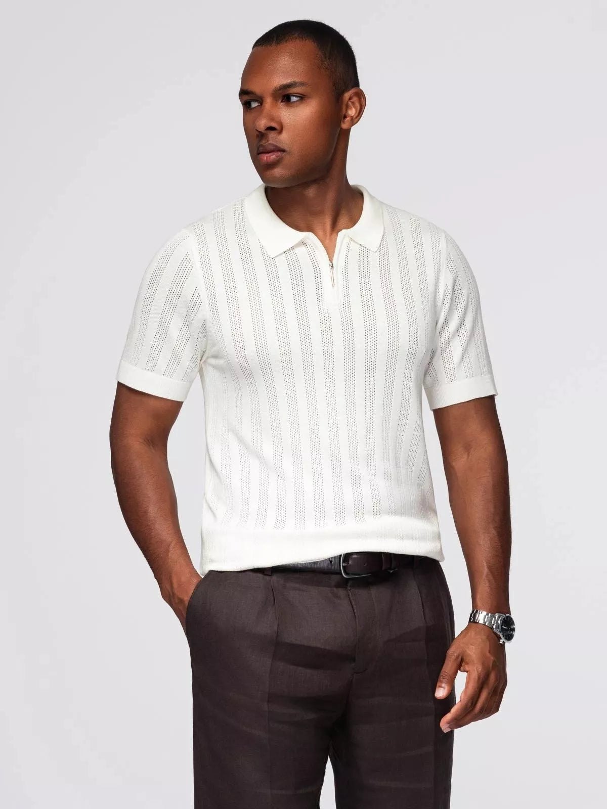 Men's white polo shirt Elegant
