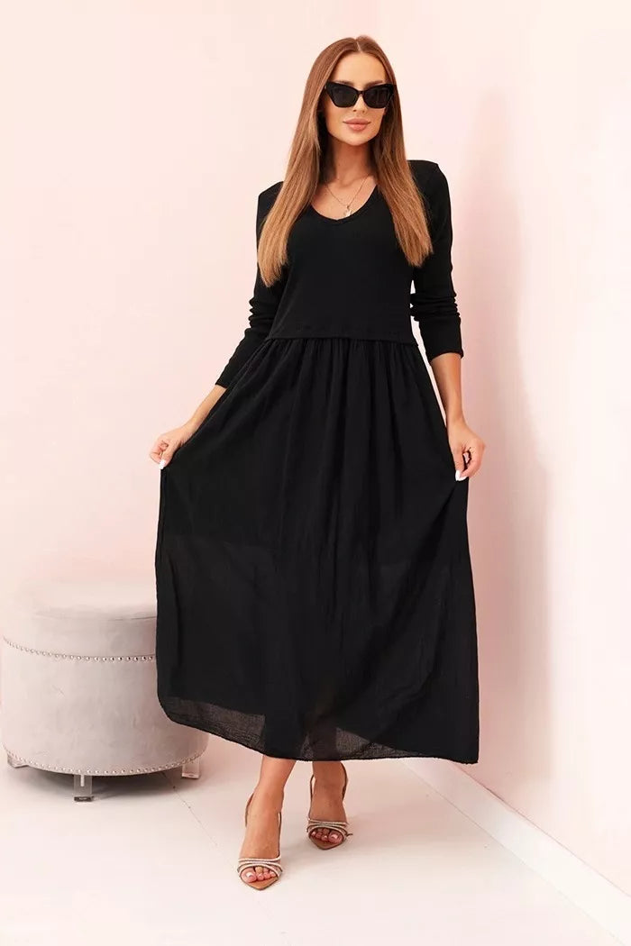 Women's black long dress Lumin