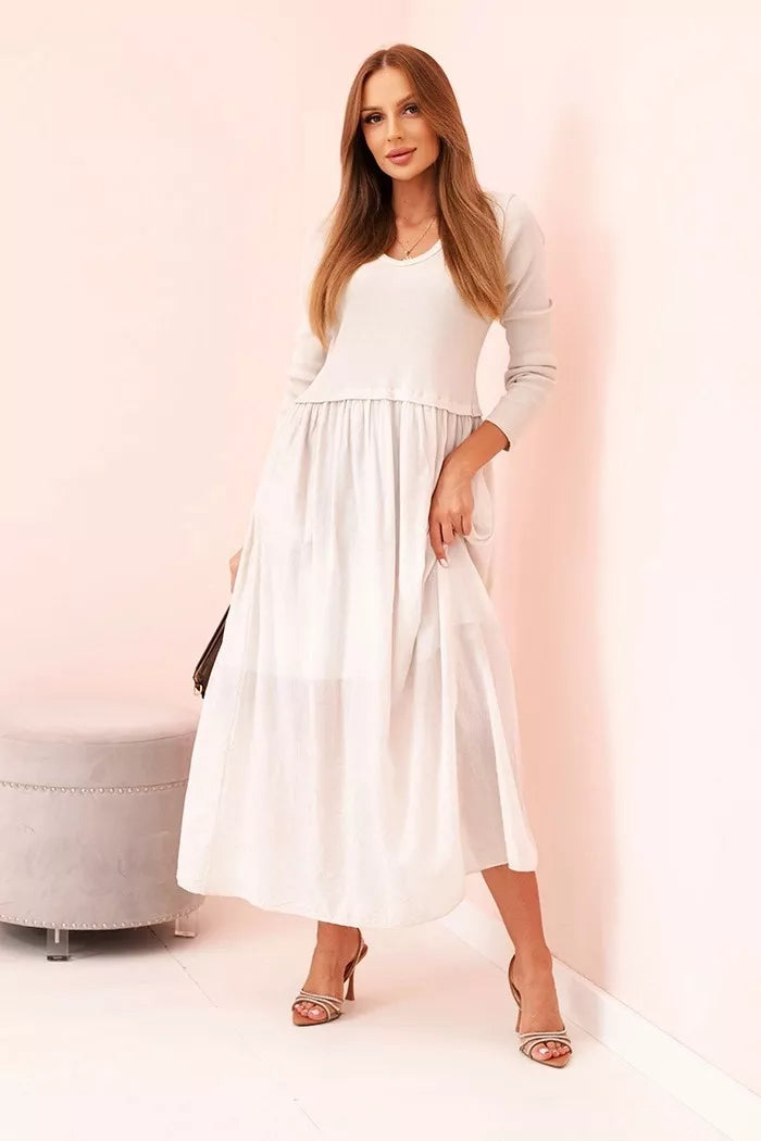 Women's light brown long dress Lumin