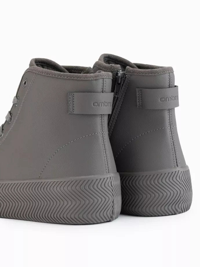 Men's gray casual shoes with zipper Brener