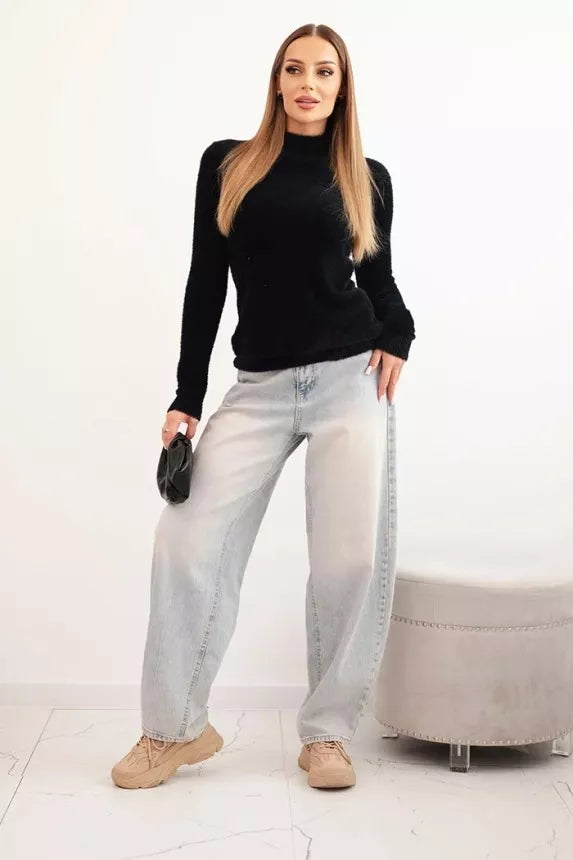 Women's black alpaca sweater Lindi