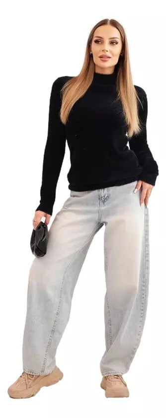 Women's black alpaca sweater Lindi