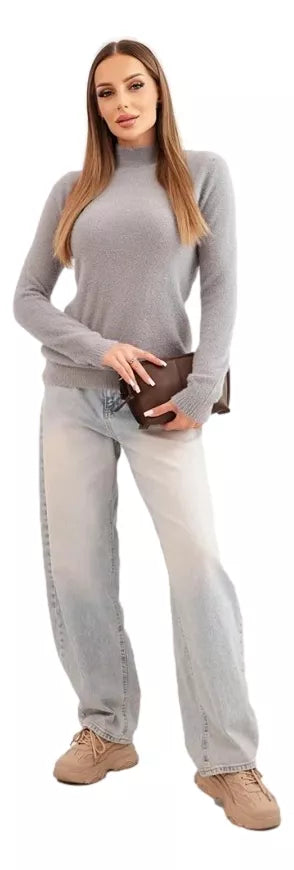 Women's gray alpaca sweater Lindi